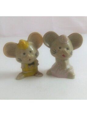 Vintage JSNY Anthropomorphic Mice Salt & Pepper Shakers Hong Kong